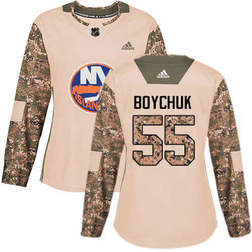 Adidas Islanders #55 Johnny Boychuk Camo Authentic Veterans Day Women's Stitched NHL Jersey